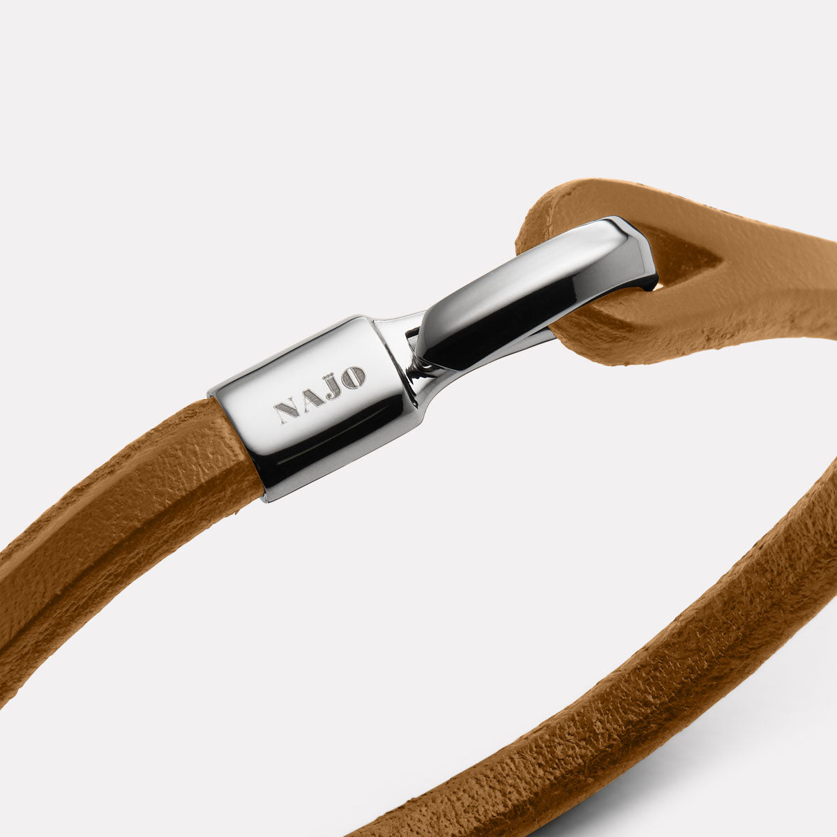 Kinship Men’s Leather and Steel Bracelet