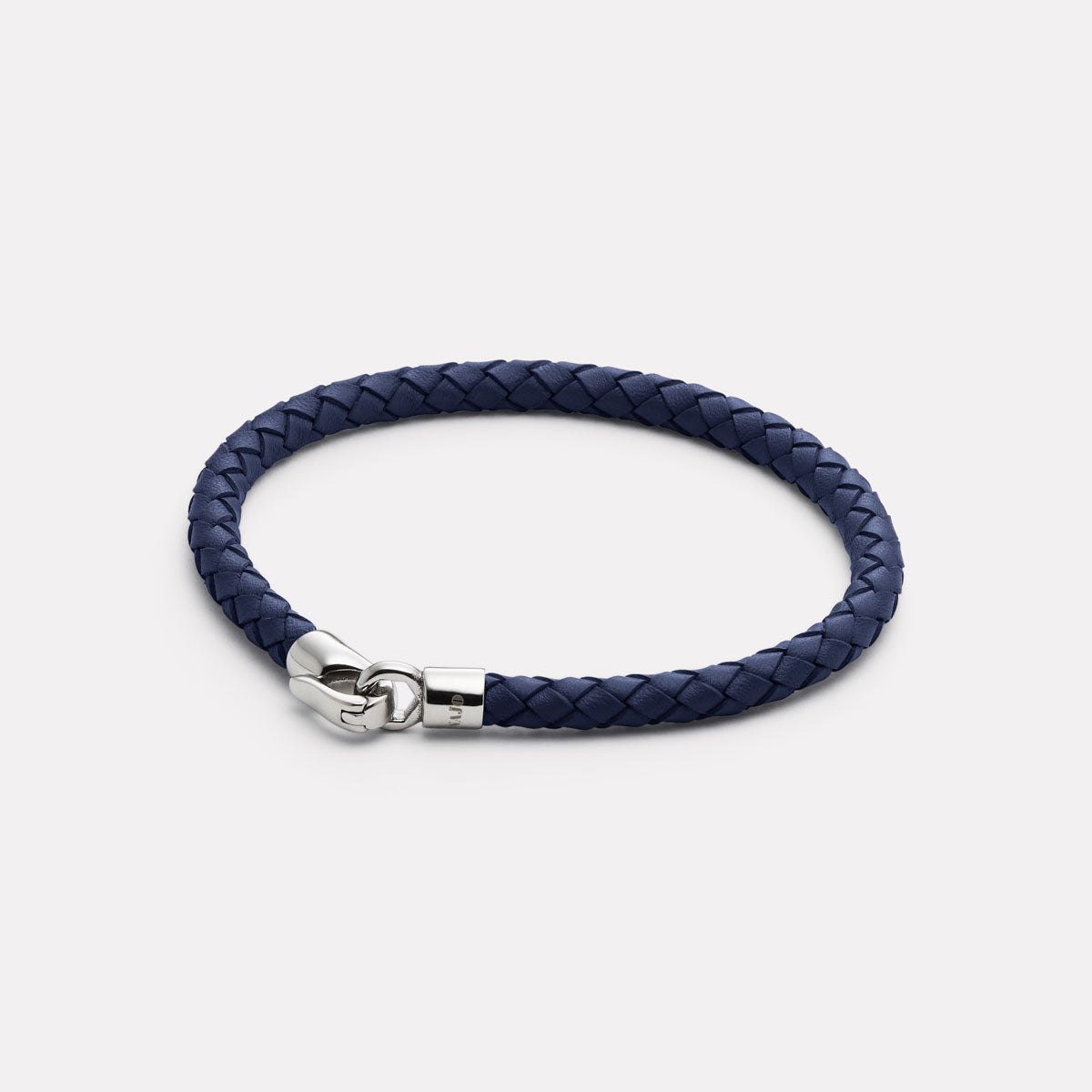 The Mariner Men’s Navy Plaited Leather and Steel Bracelet
