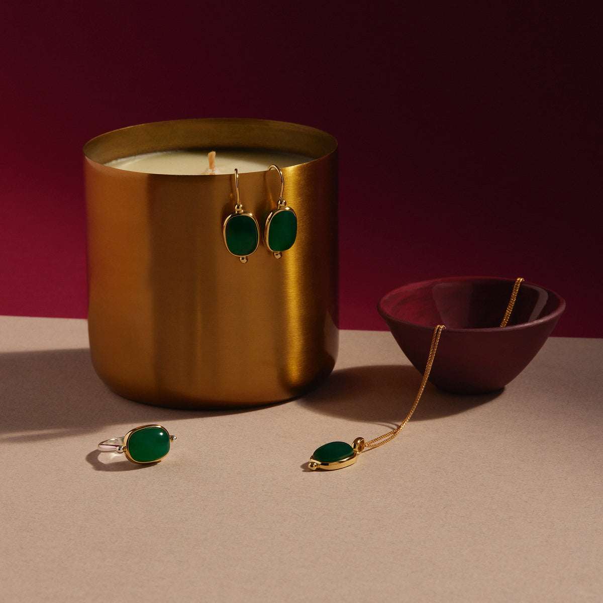 Fleur Green Onyx Pendant