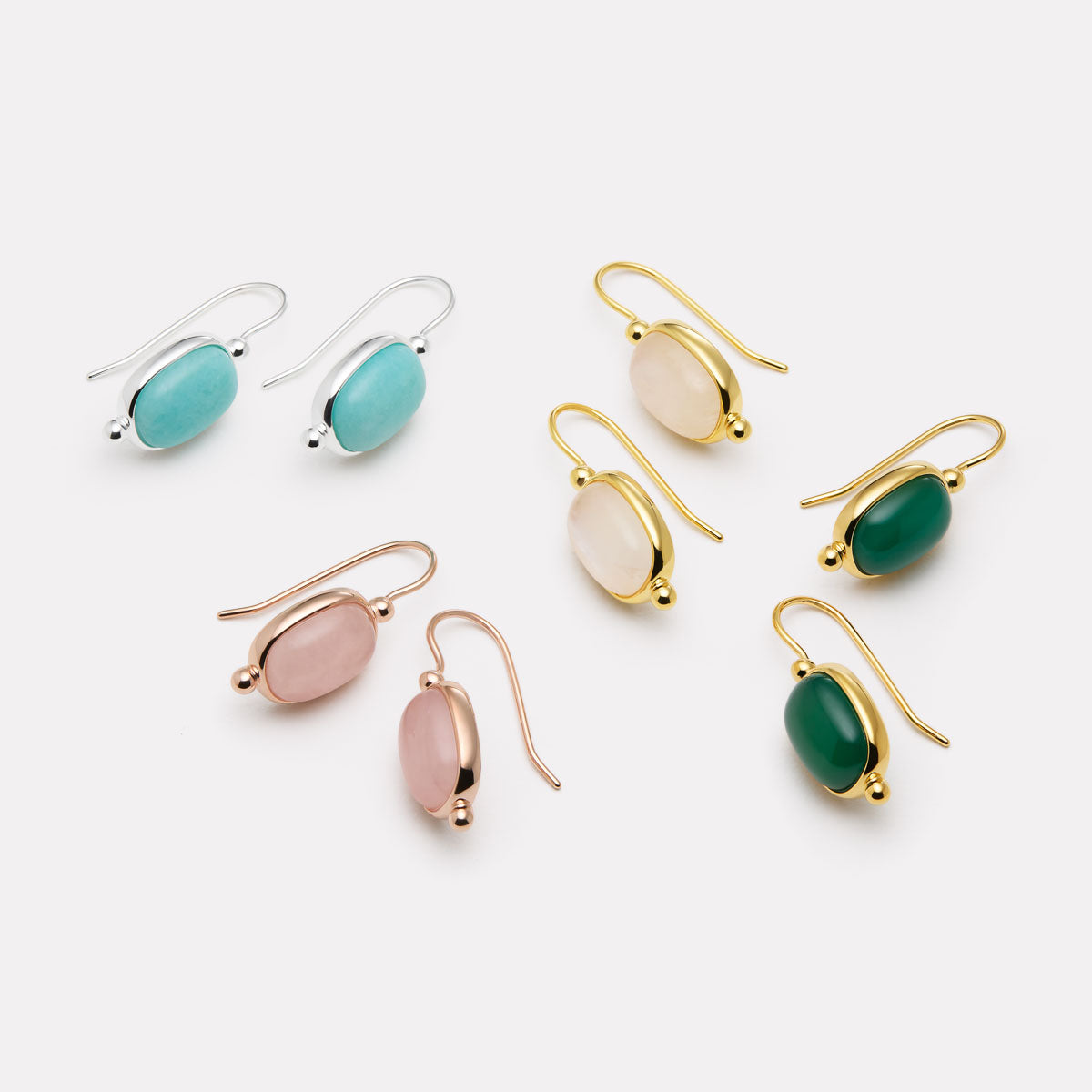 Fleur Green Onyx Earrings