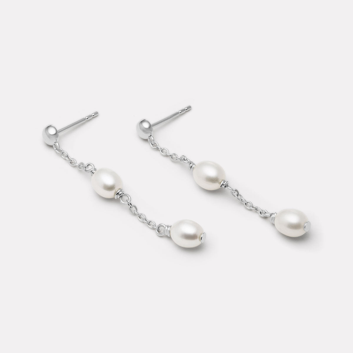 Tidal Whisper Double Pearl Earrings