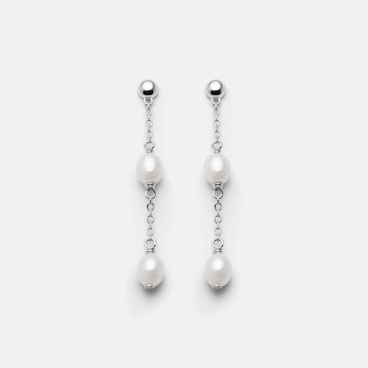Tidal Whisper Double Pearl Earrings