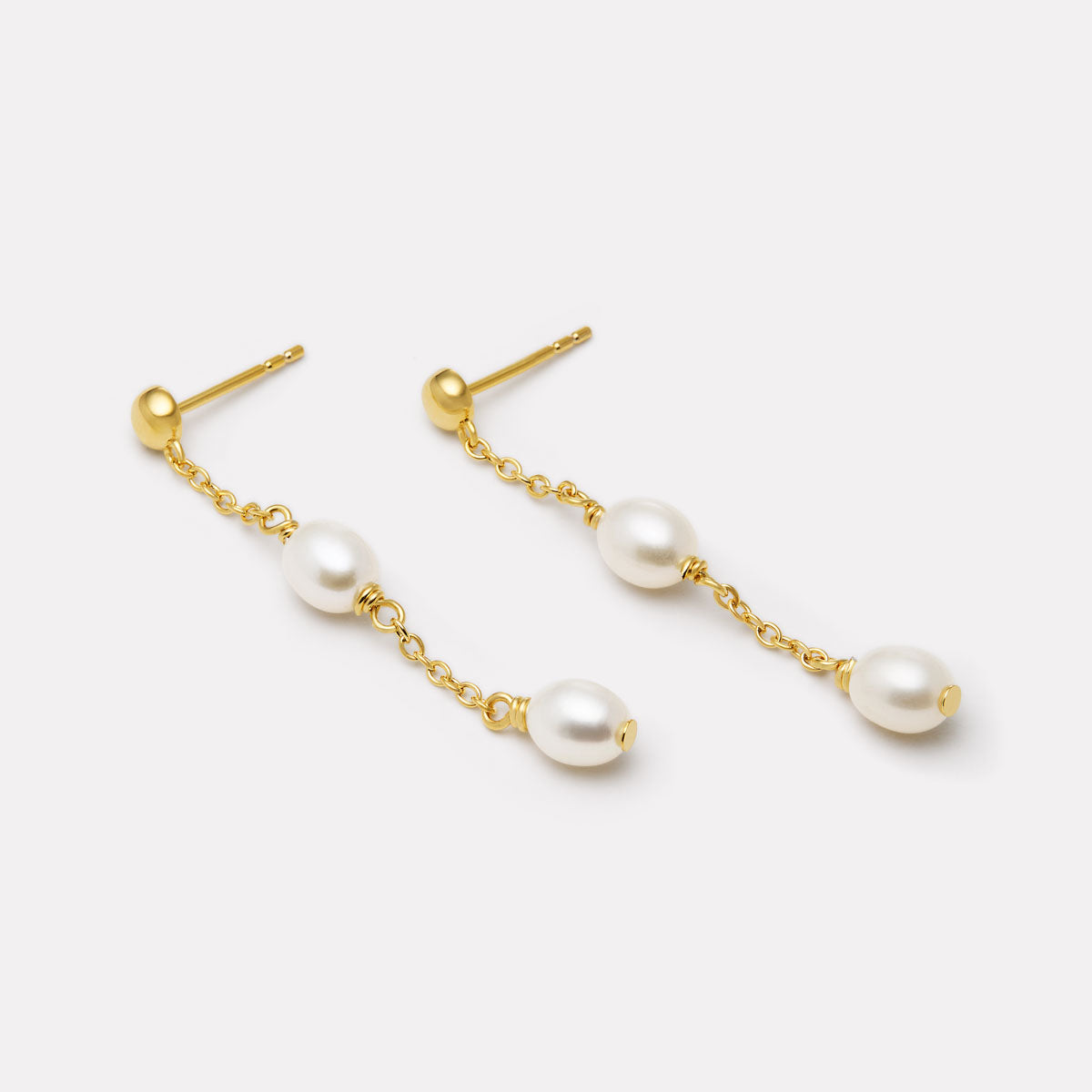 Tidal Whisper Double Pearl Earrings