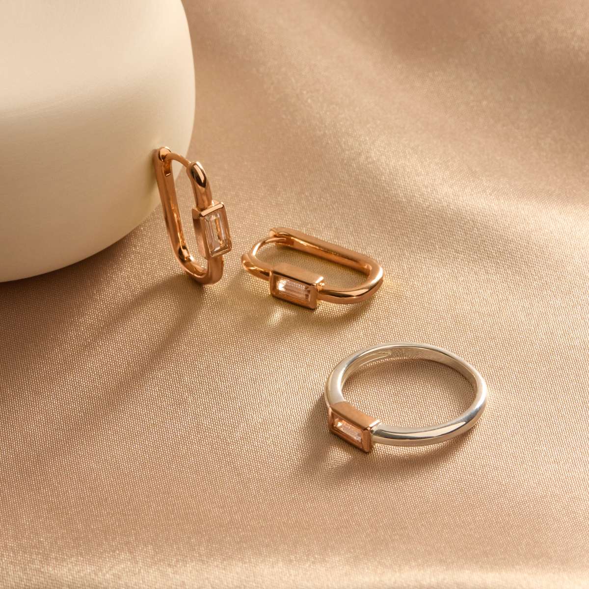 Skye 2-Tone (sil/rose) Cubic Zirconia Ring