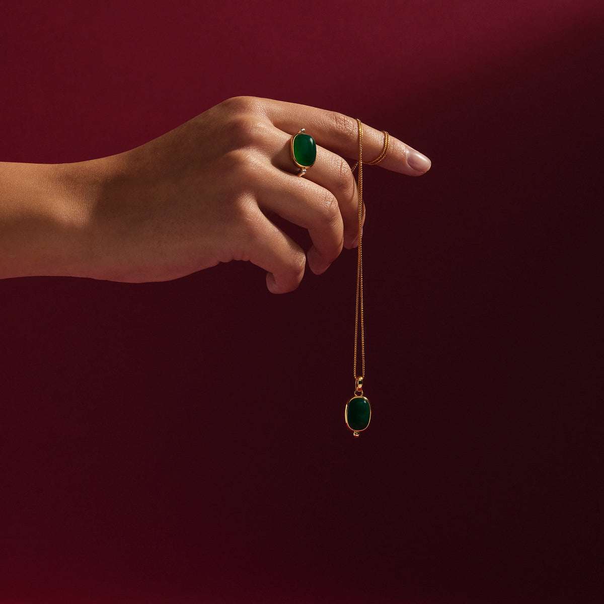 Fleur Green Onyx Pendant