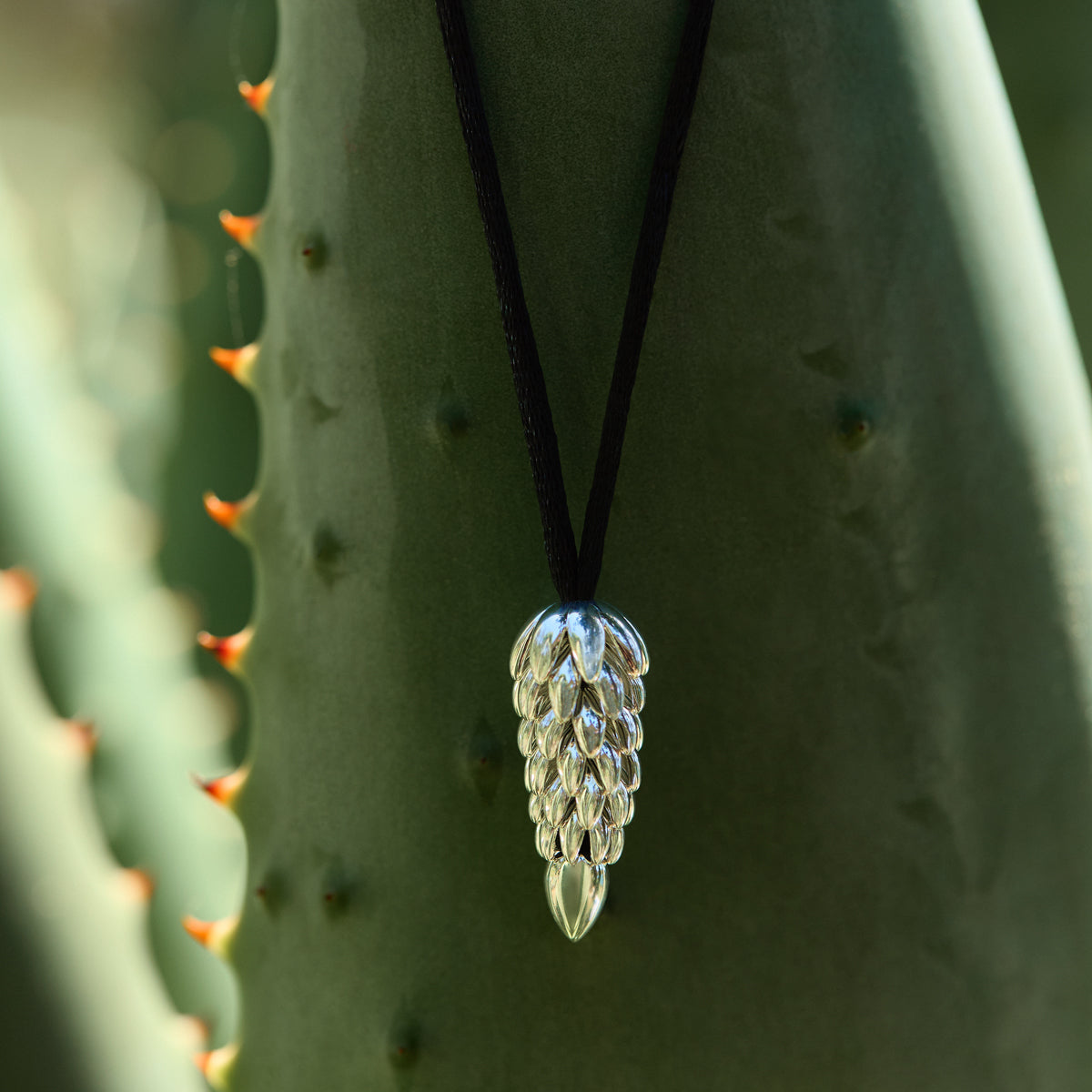 Midnight Bloom Silver Necklace