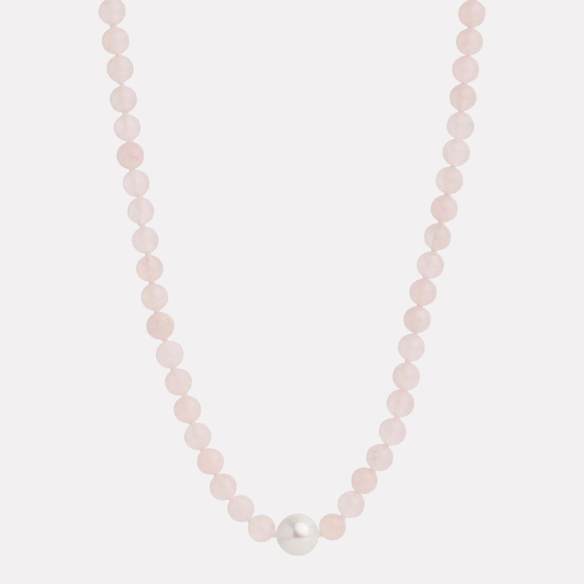 Sunset Rose Quartz & Pearl Necklace