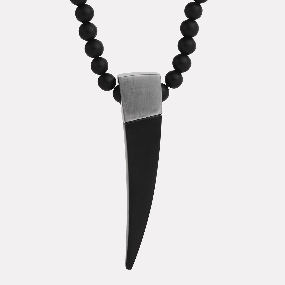 Nomad Men's Steel & Black Agate Necklace