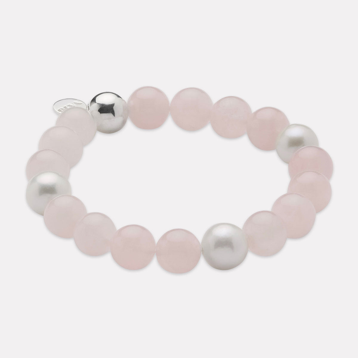 Sunset Rose Quartz & Pearl Stretch Bracelet