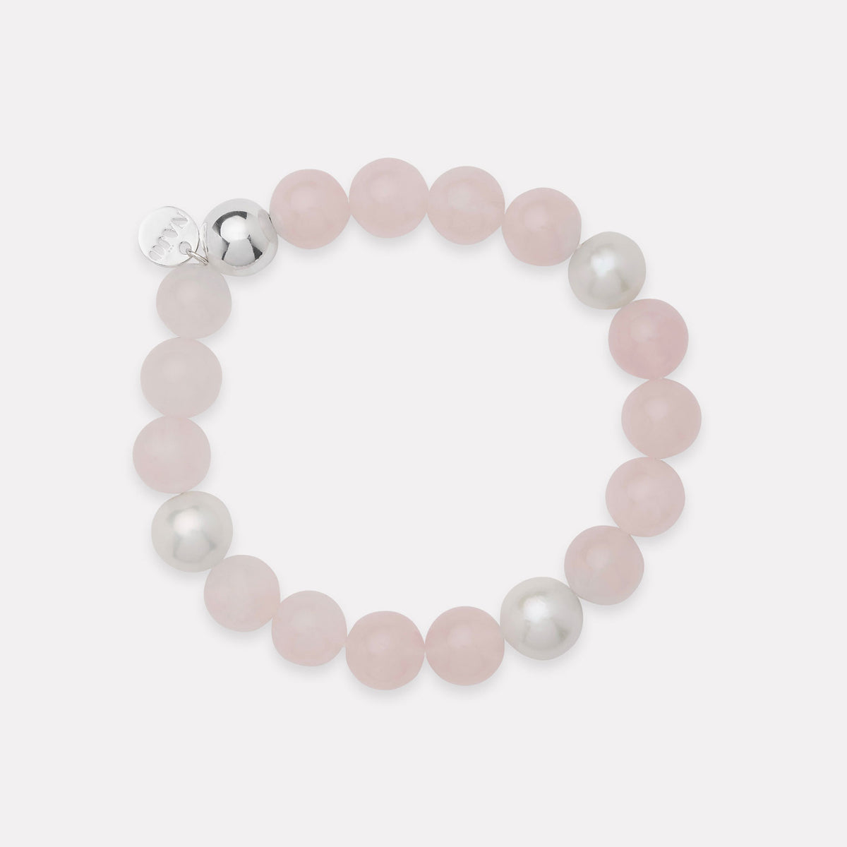 Sunset Rose Quartz & Pearl Stretch Bracelet
