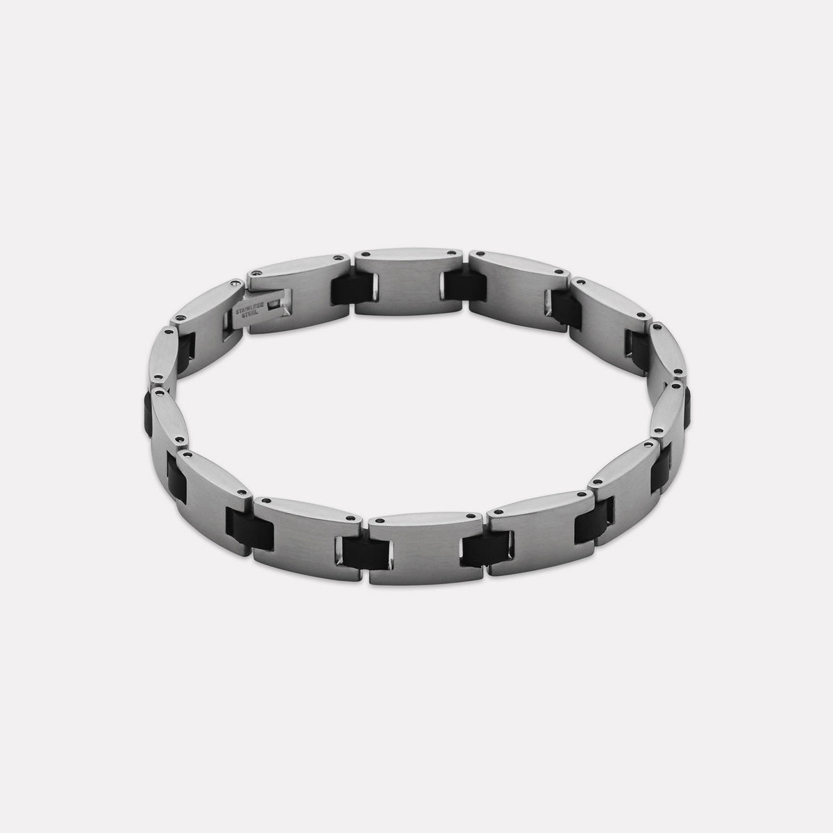 Paragon Men's Steel & Rubber Bracelet