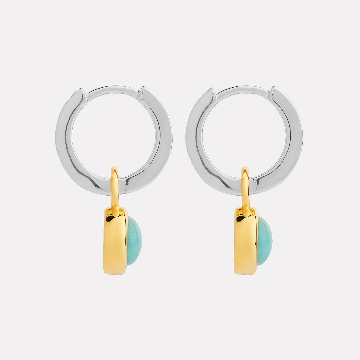 Solace 2-Tone Amazonite Huggie Earrings