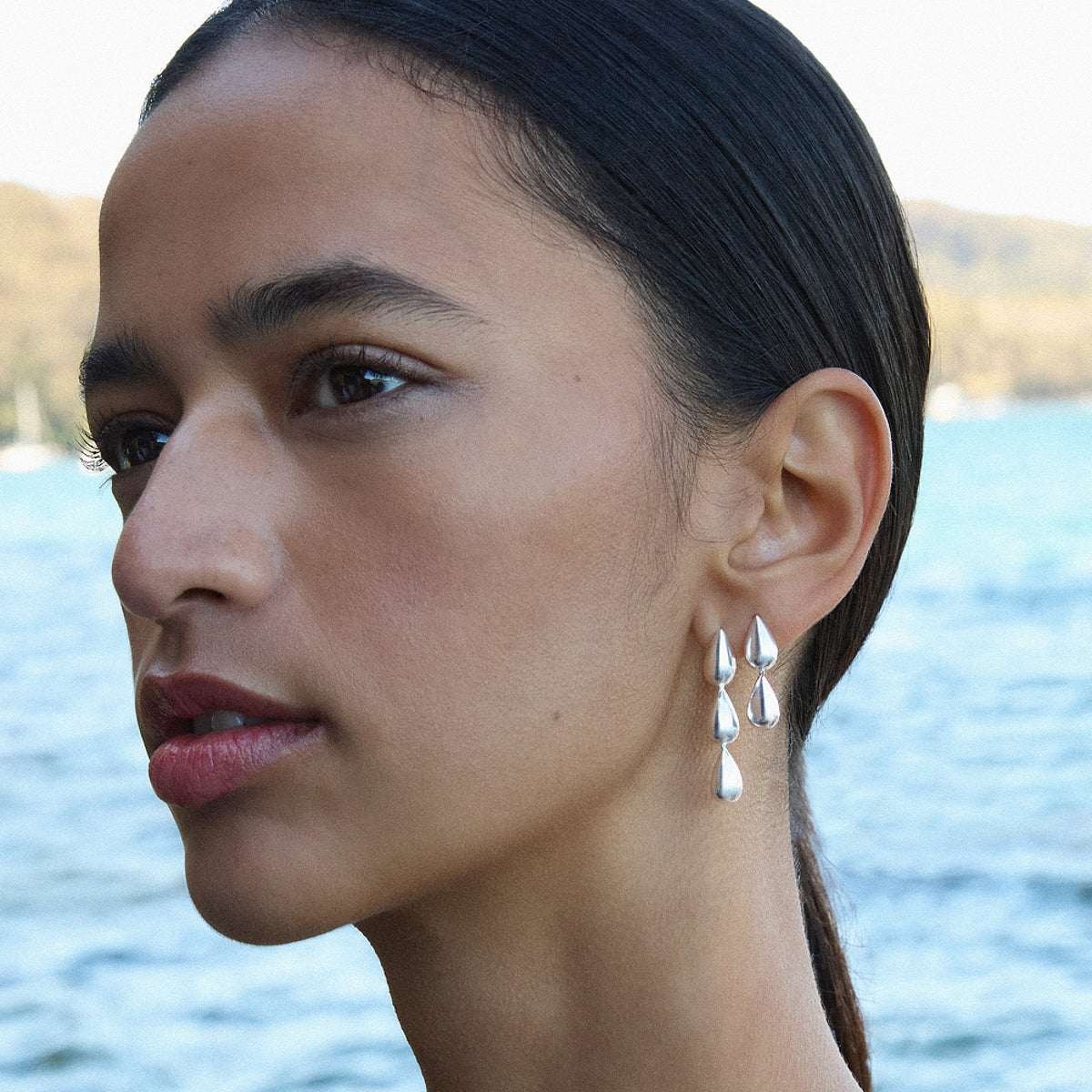 Liora Double Drop Stud Earrings