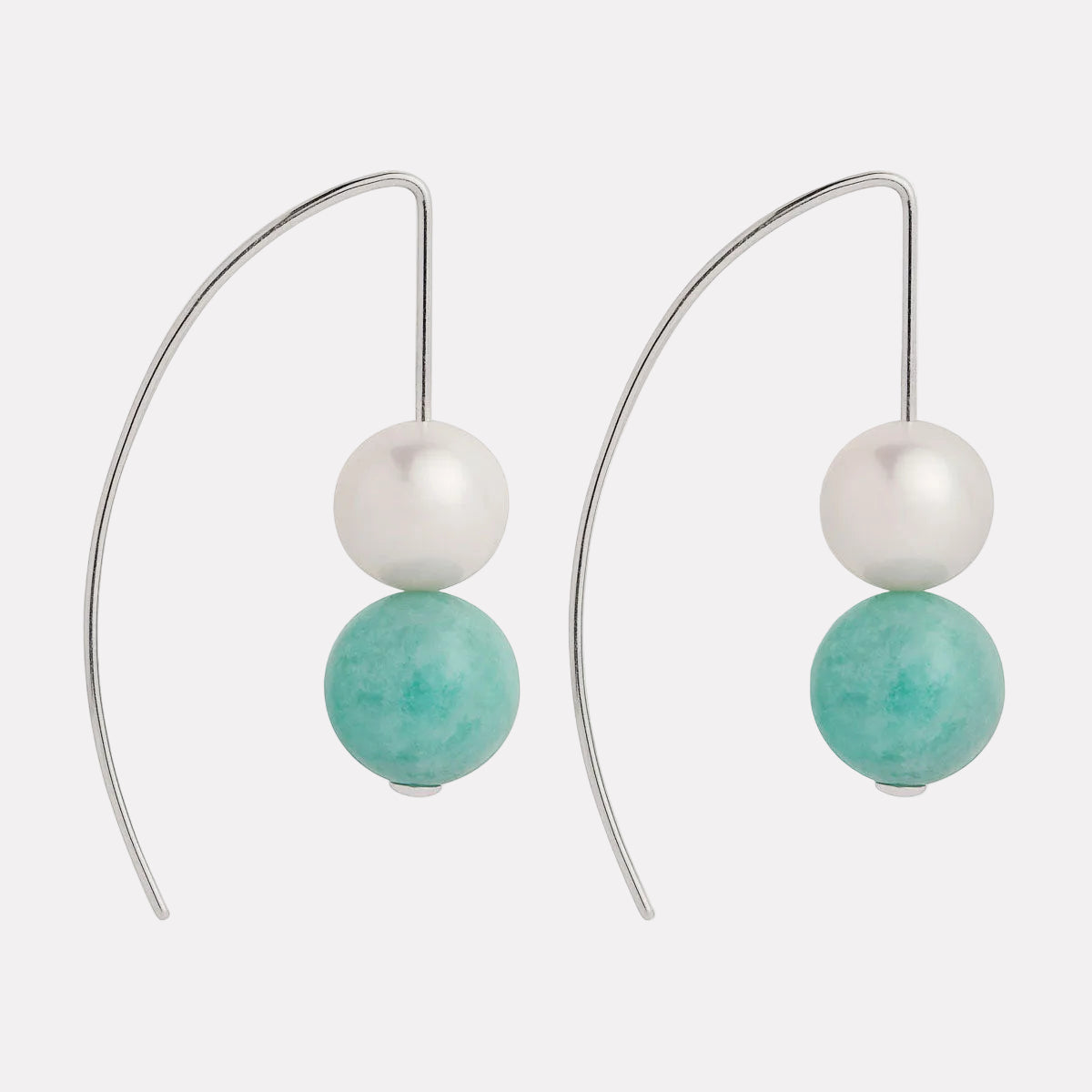 Sunset Amazonite & Pearl Earrings