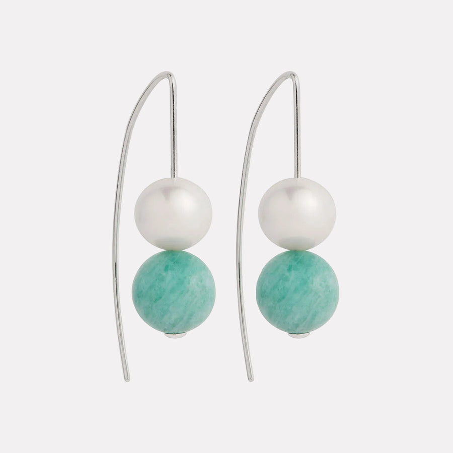 Sunset Amazonite & Pearl Earrings