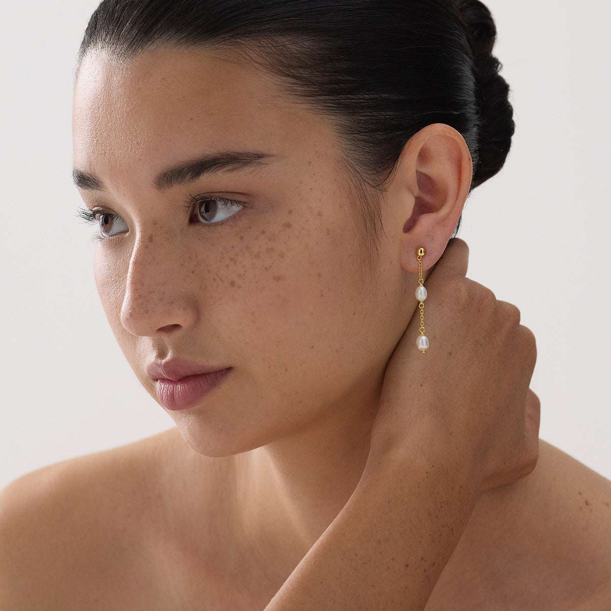Tidal Whisper Double Pearl Earrings