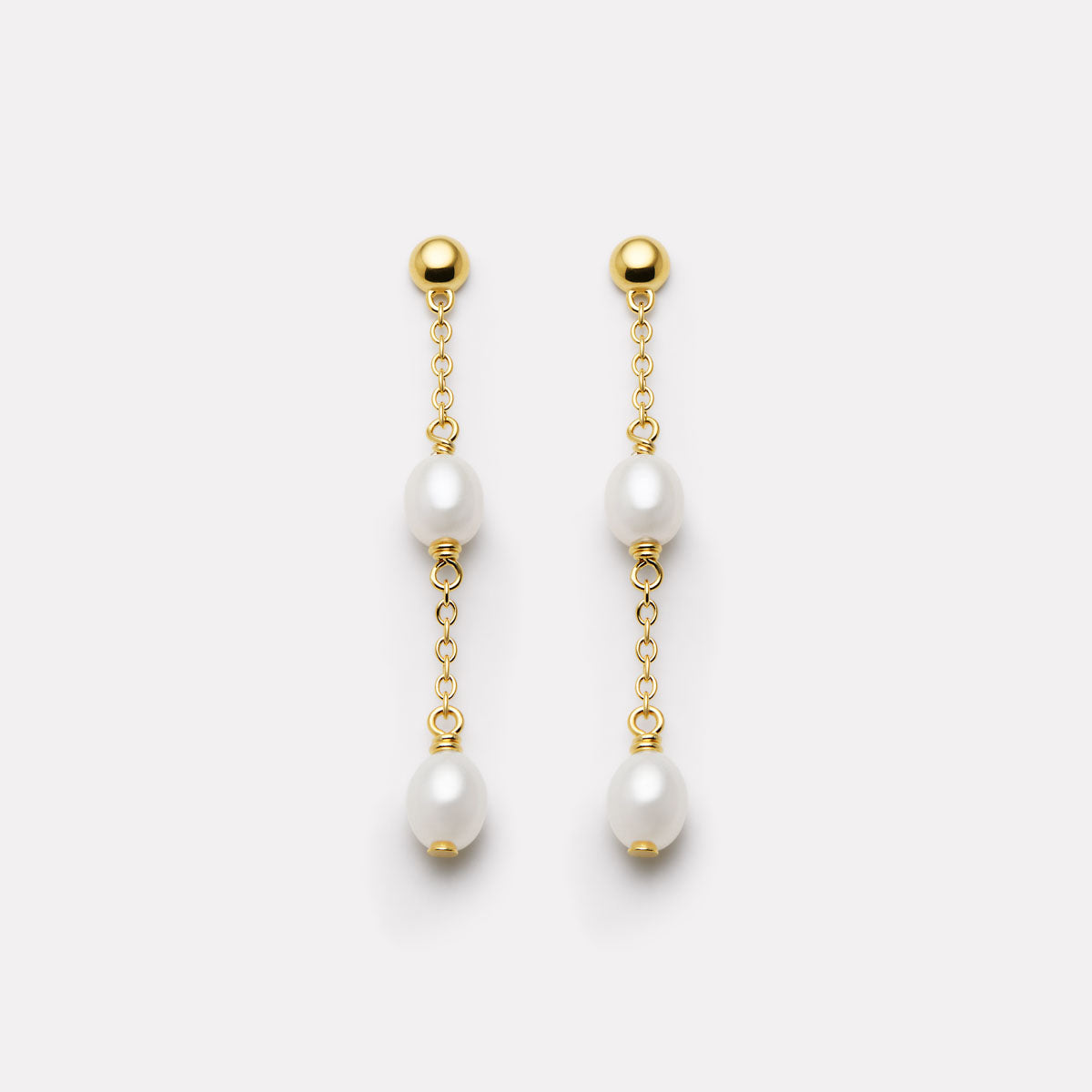 Tidal Whisper Double Pearl Earrings