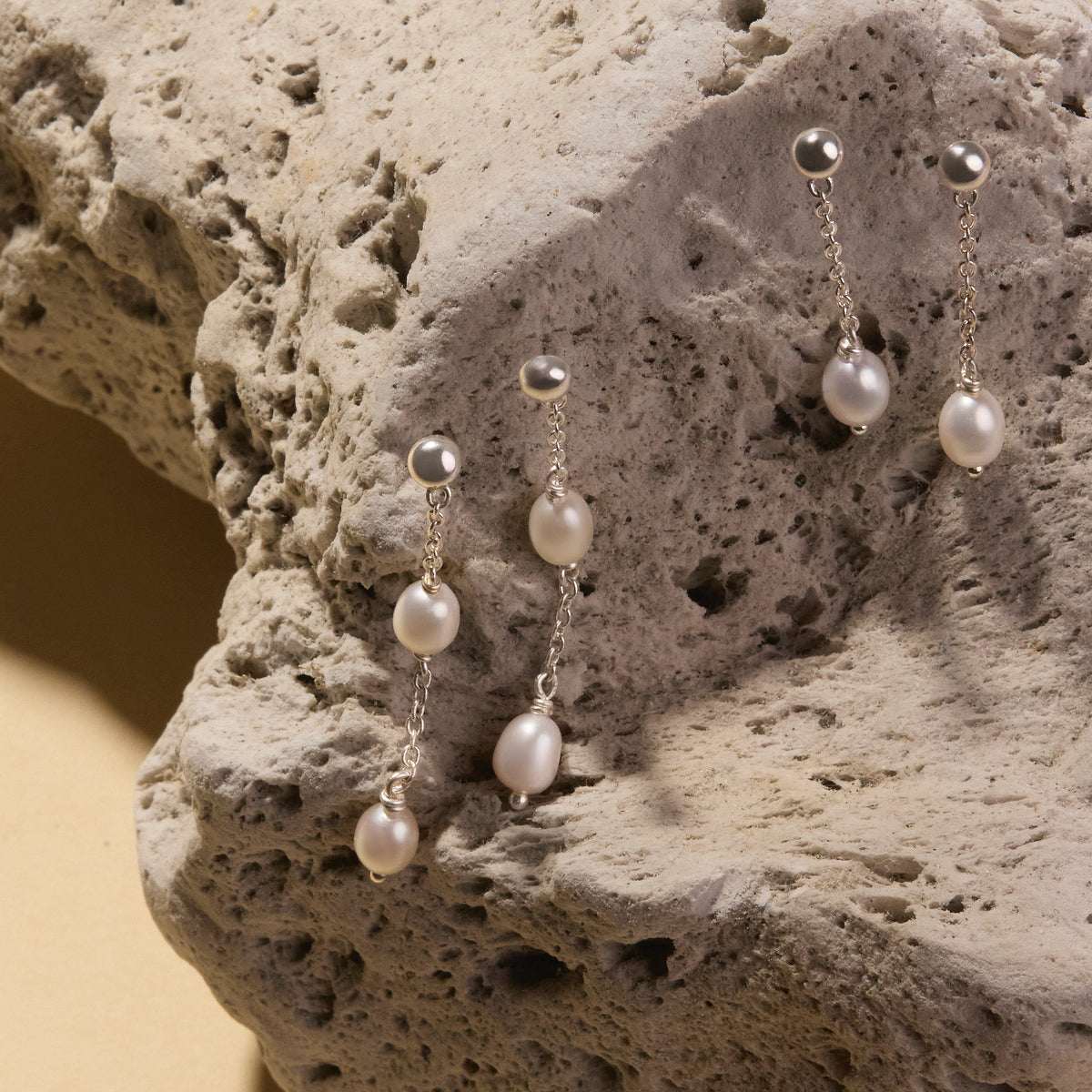 Tidal Whisper Single Pearl Earrings