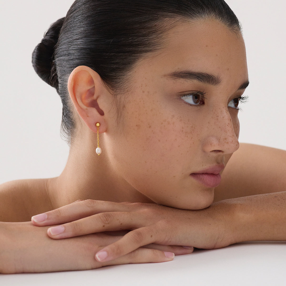 Tidal Whisper Single Pearl Earrings