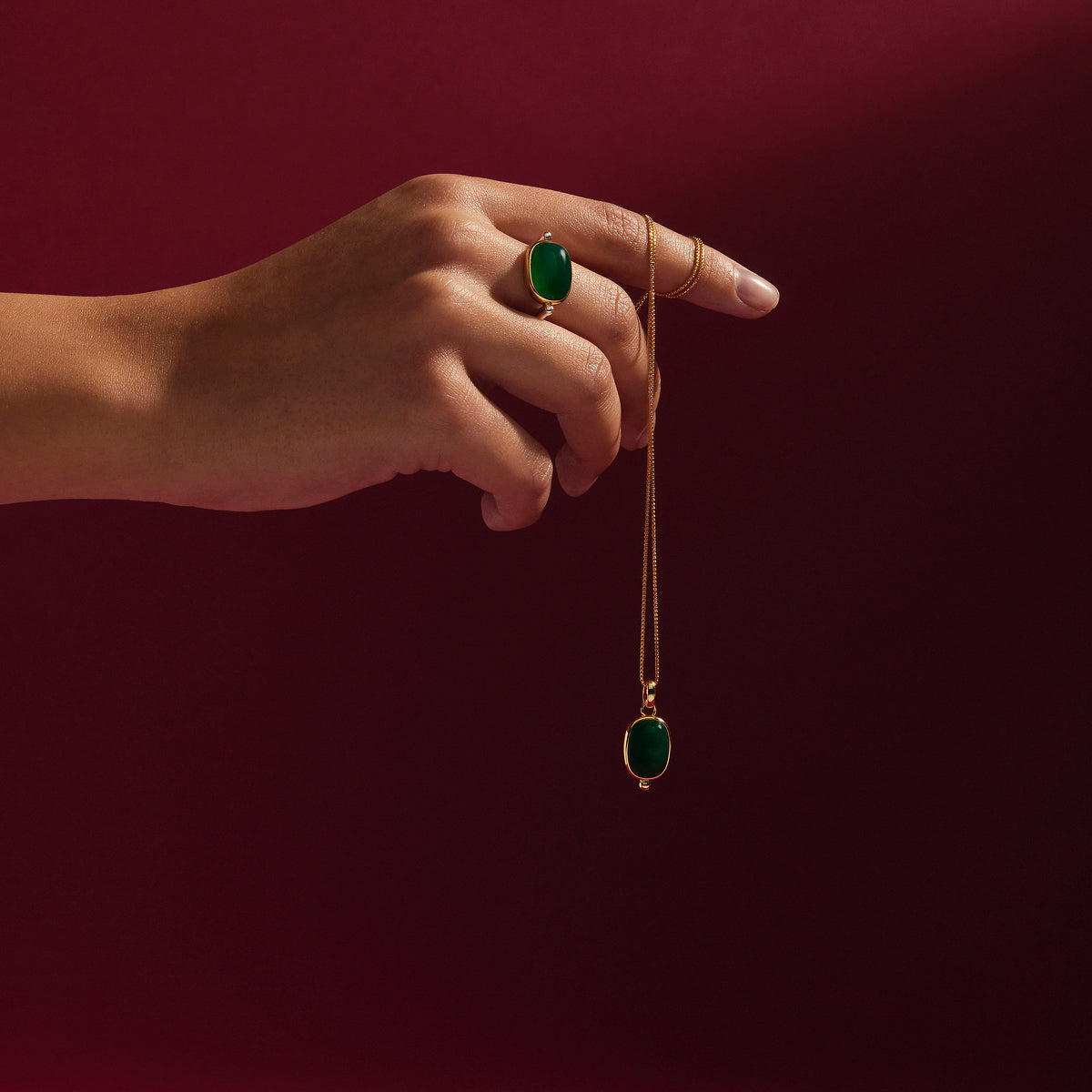 Fleur Green Onyx Ring