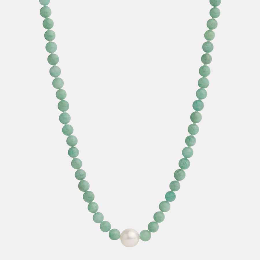 Sunset Amazonite & Pearl Necklace