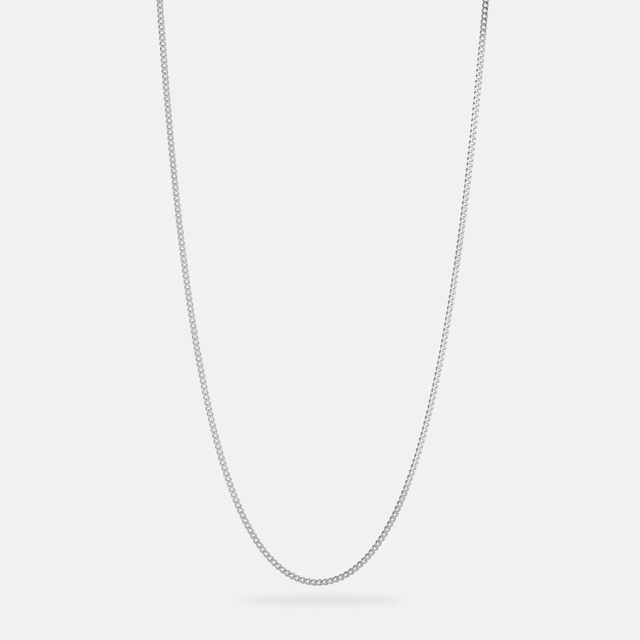 Cuban Men's Silver Chain Necklace 2.1mm