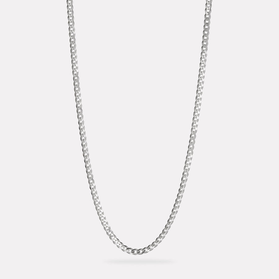 Cuban Men's Silver Chain Necklace 4.3mm