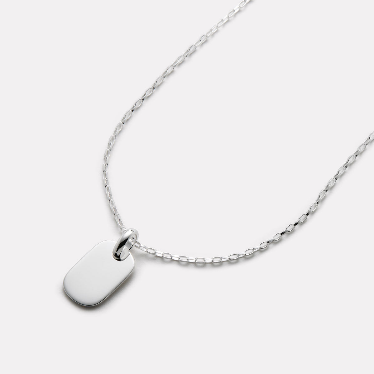 Moto Men’s Silver Dog Tag Pendant