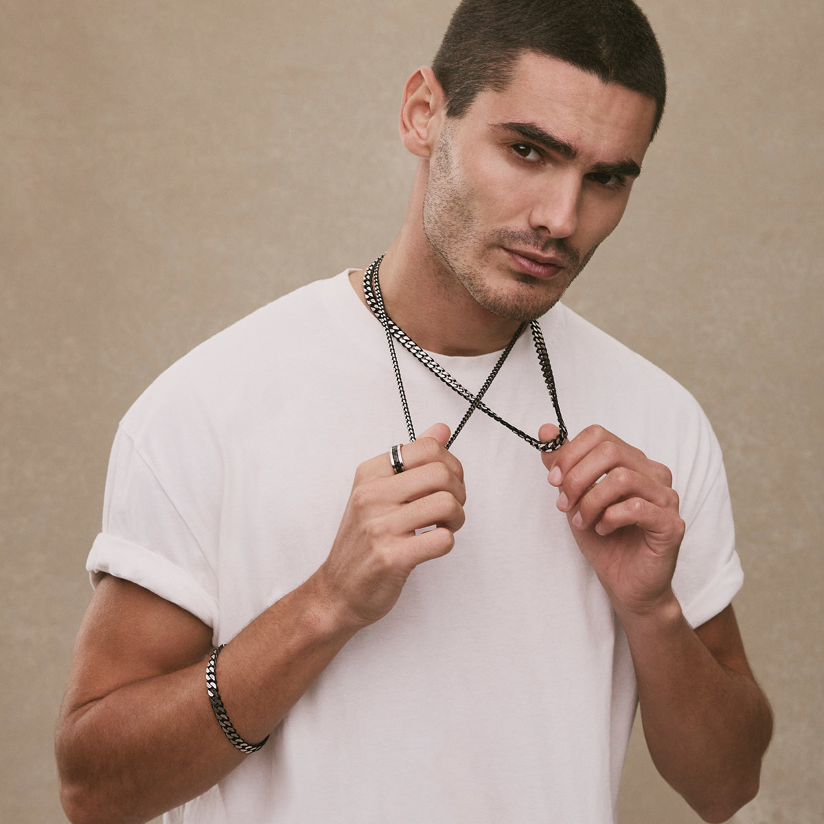 Nero Men’s Steel Curb Chain Necklace