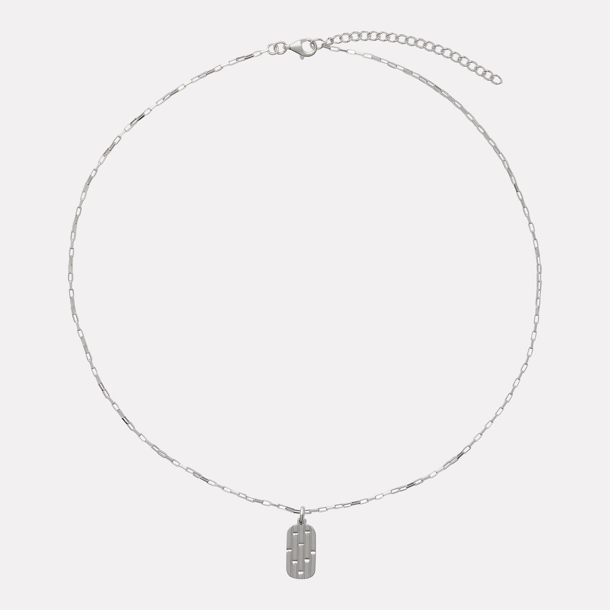 The Maker Men's Silver Necklace (55cm+ext)